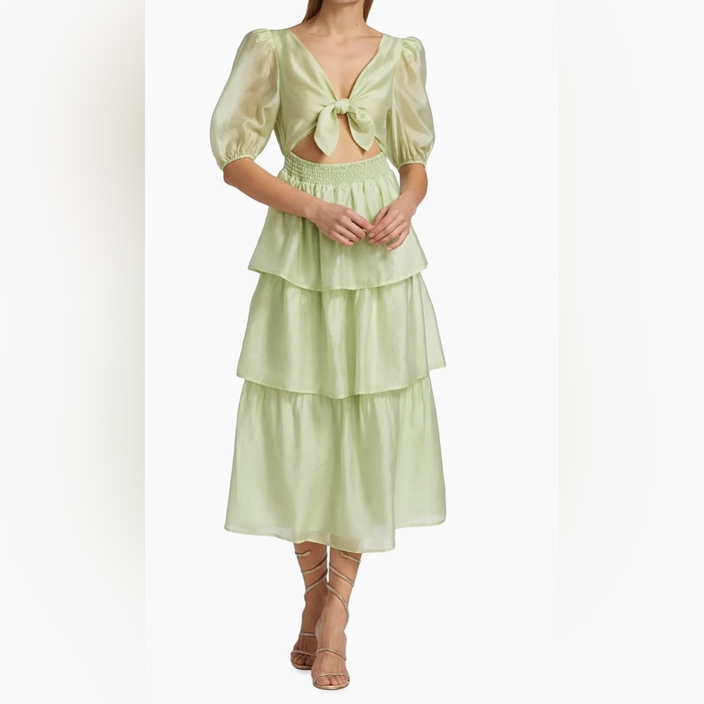 Wayf Tiered Midi Dress Mint Size M